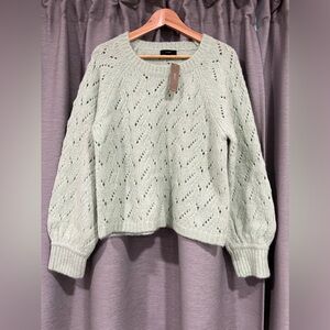 J.Crew wool blend cozy sweater in Light mint green. NWT, size Large